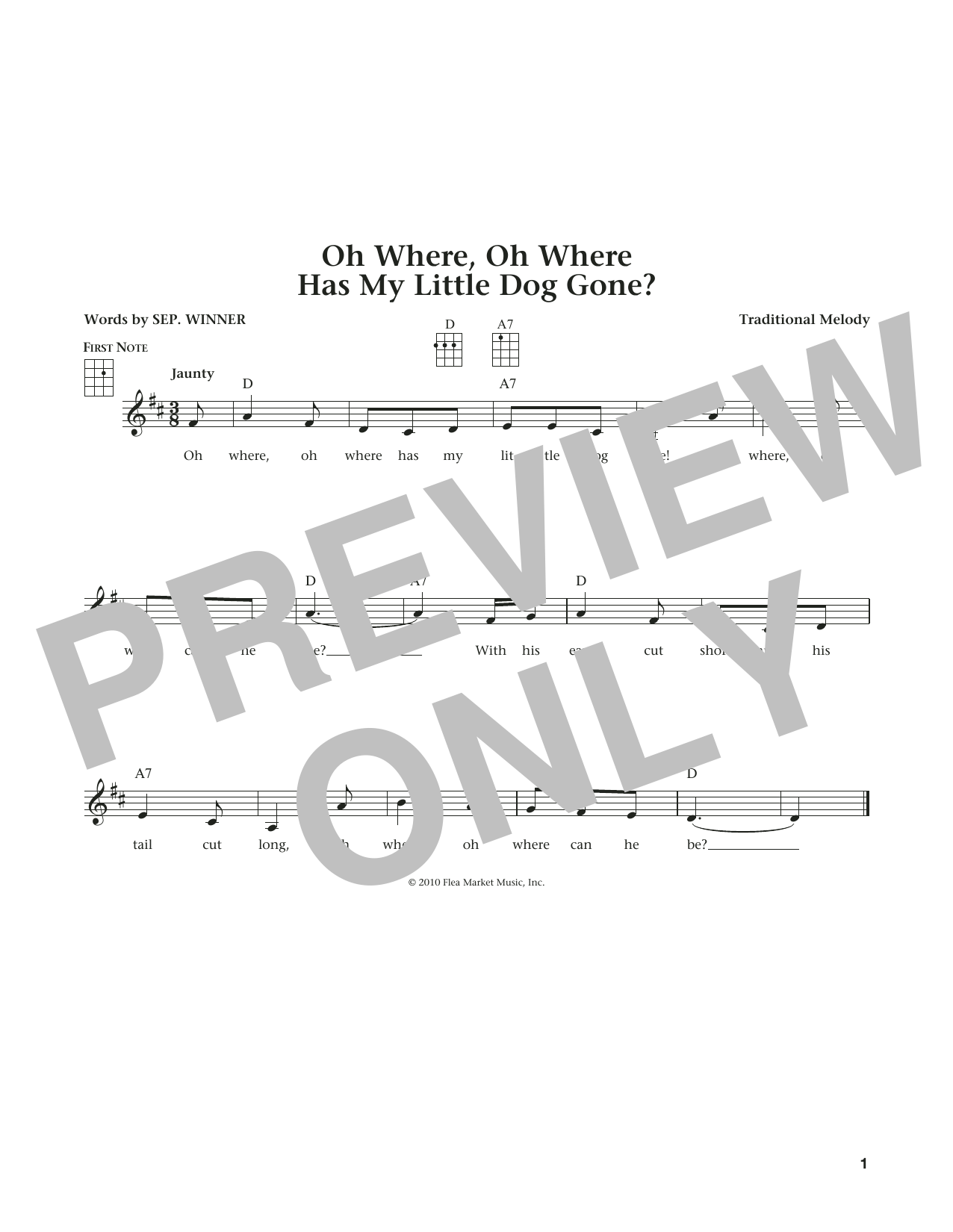 Traditional Oh Where, Oh Where Has My Little Dog Gone (from The Daily Ukulele) (arr. Liz and Jim Beloff) sheet music notes and chords arranged for Ukulele