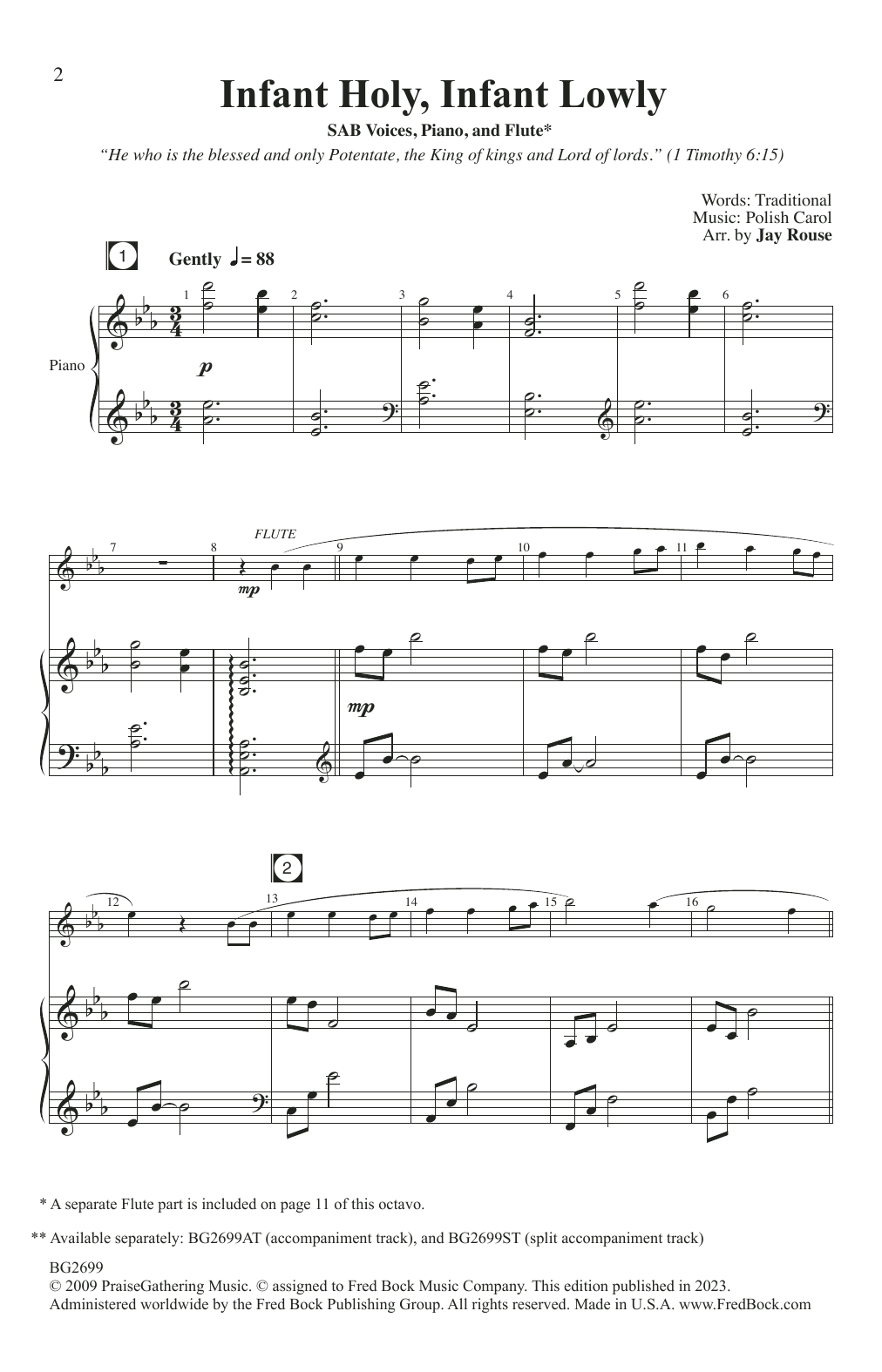 Traditional Polish Carol Infant Holy, Infant Lowly (arr. Jay Rouse) sheet music notes and chords arranged for SATB Choir