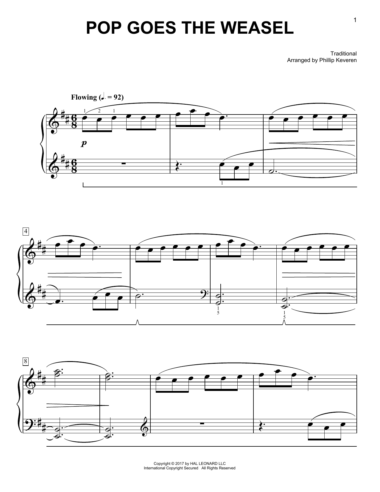 Traditional Pop Goes The Weasel [Classical version] (arr. Phillip Keveren) sheet music notes and chords arranged for Easy Piano