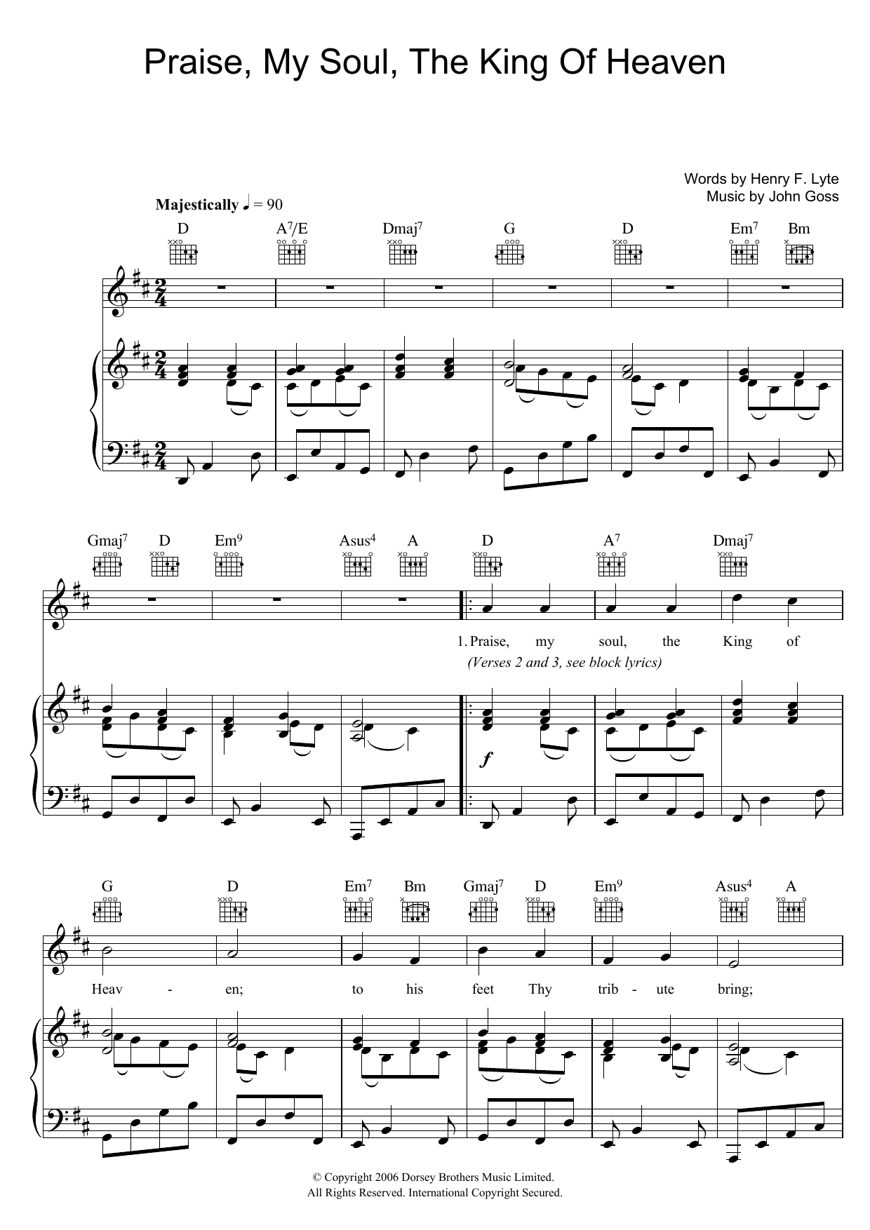 Traditional Praise, My Soul, The King Of Heaven sheet music notes and chords arranged for Piano, Vocal & Guitar Chords