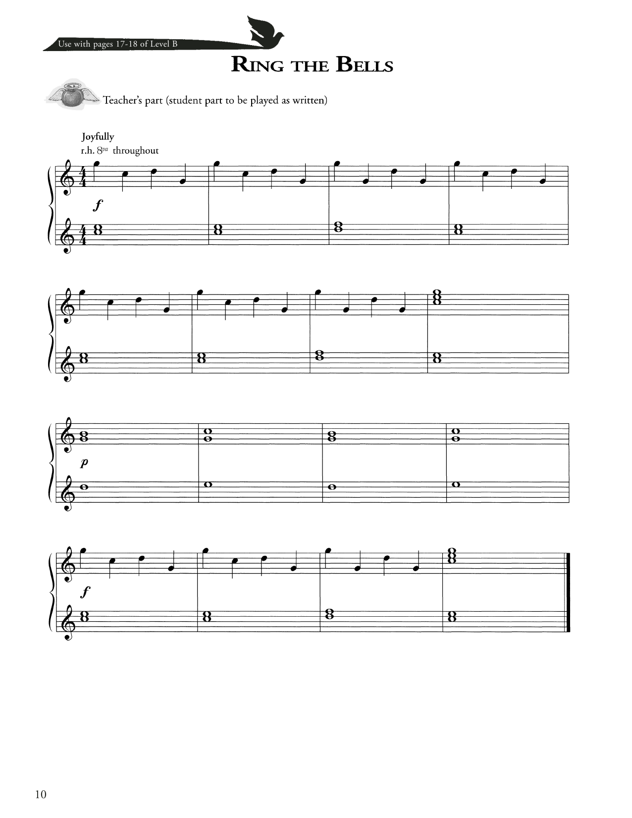 Traditional Ring The Bells sheet music notes and chords arranged for Piano Method