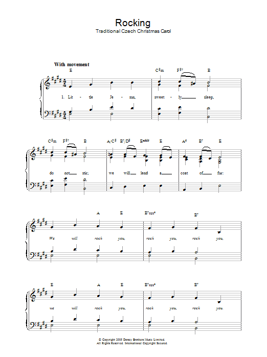 Traditional Rocking sheet music notes and chords arranged for Piano, Vocal & Guitar Chords (Right-Hand Melody)