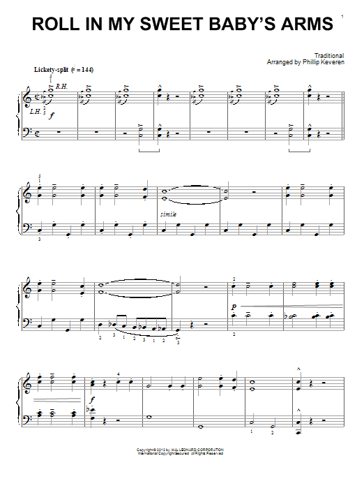 Traditional Roll In My Sweet Baby's Arms (arr. Phillip Keveren) sheet music notes and chords arranged for Piano Solo