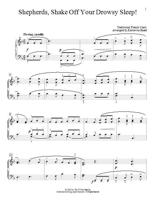 Traditional Shepherds, Shake Off Your Drowsy Sleep! sheet music notes and chords arranged for Educational Piano
