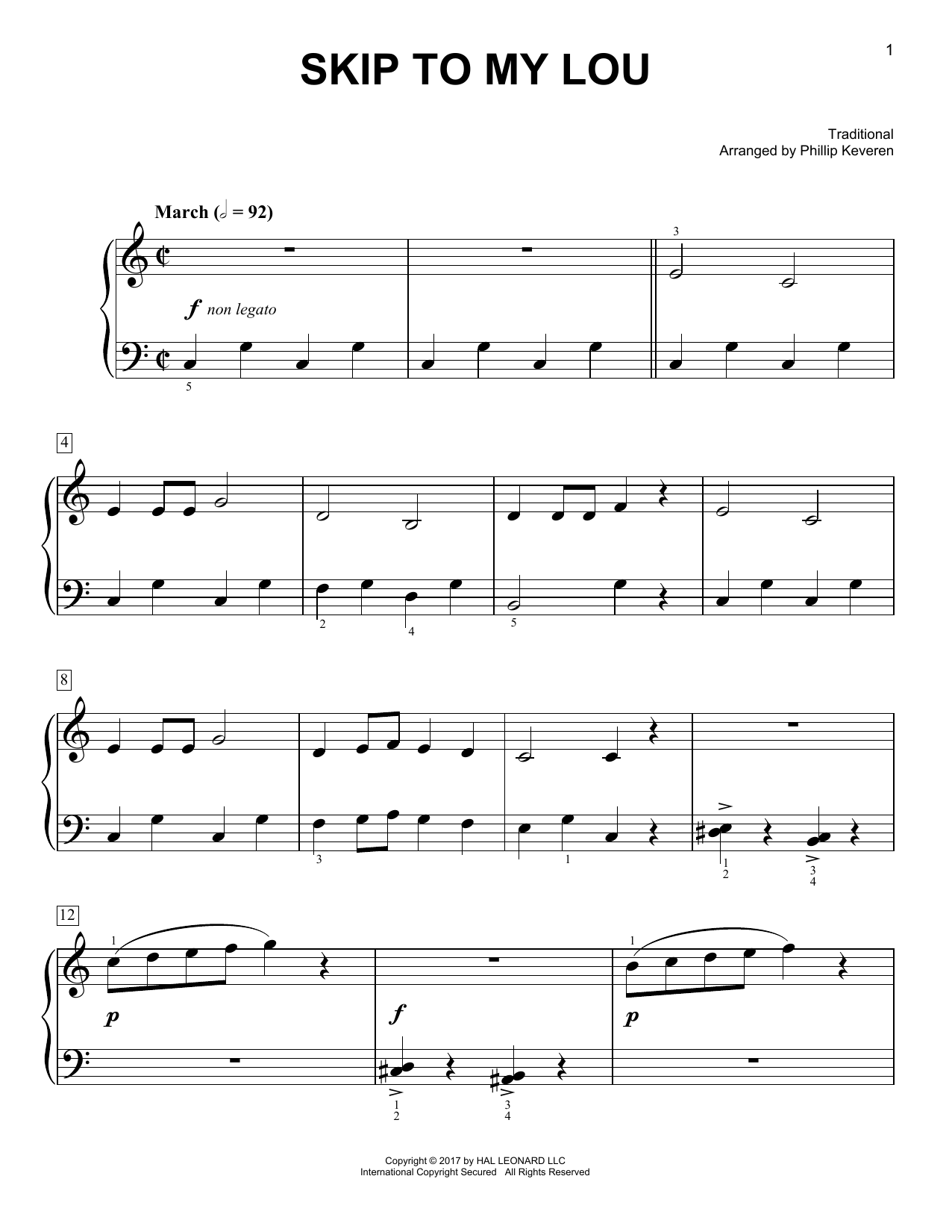 Traditional Skip To My Lou [Classical version] (arr. Phillip Keveren) sheet music notes and chords arranged for Easy Piano