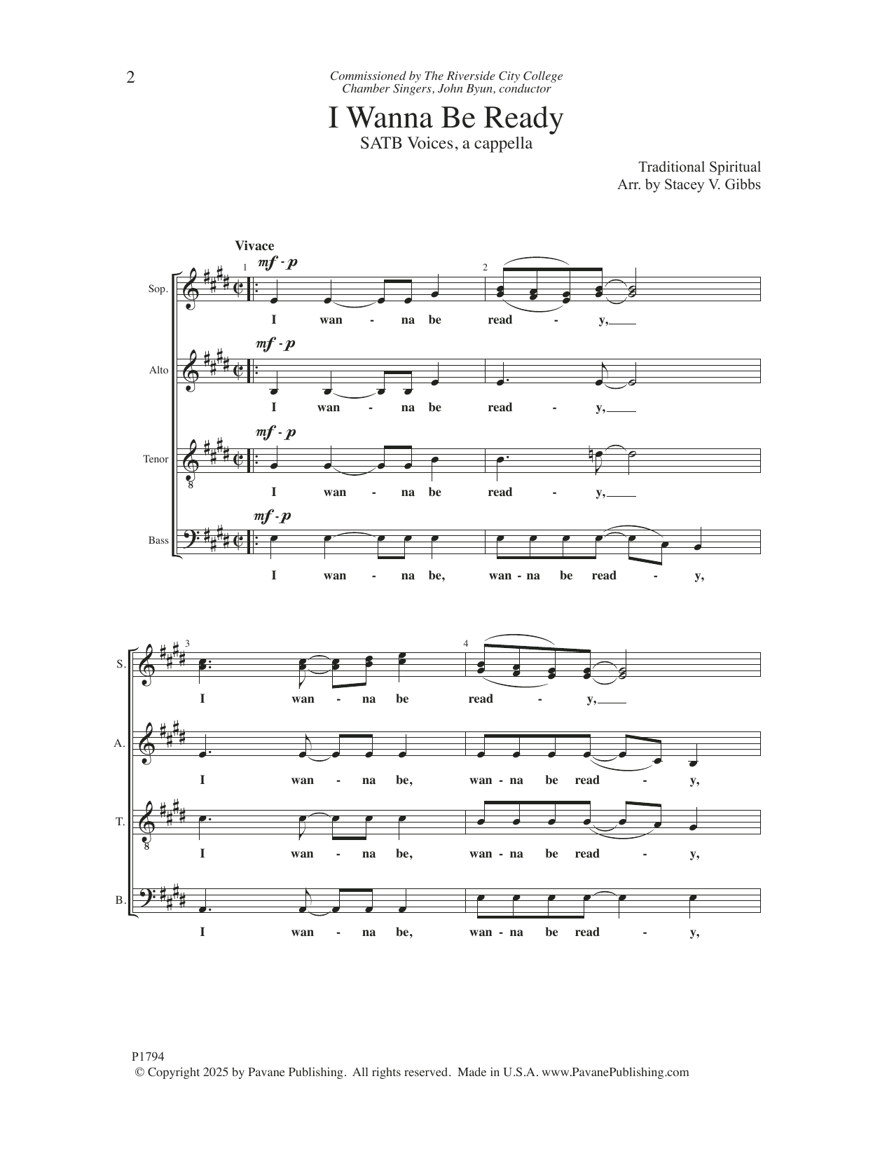 Traditional Spiritual I Wanna Be Ready (arr. Stacey V. Gibbs) sheet music notes and chords arranged for SATB Choir