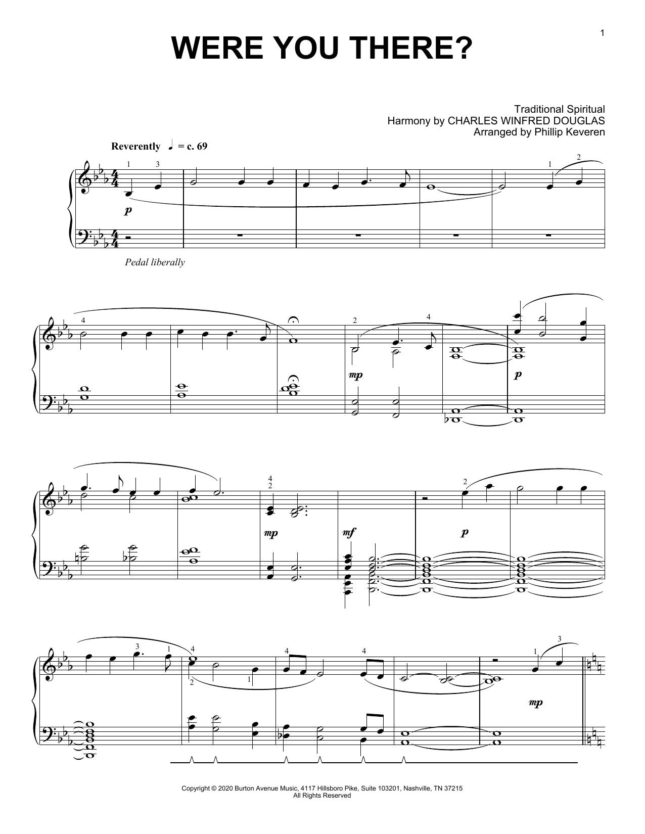 Traditional Spiritual Were You There? (arr. Phillip Keveren) sheet music notes and chords arranged for Piano Solo