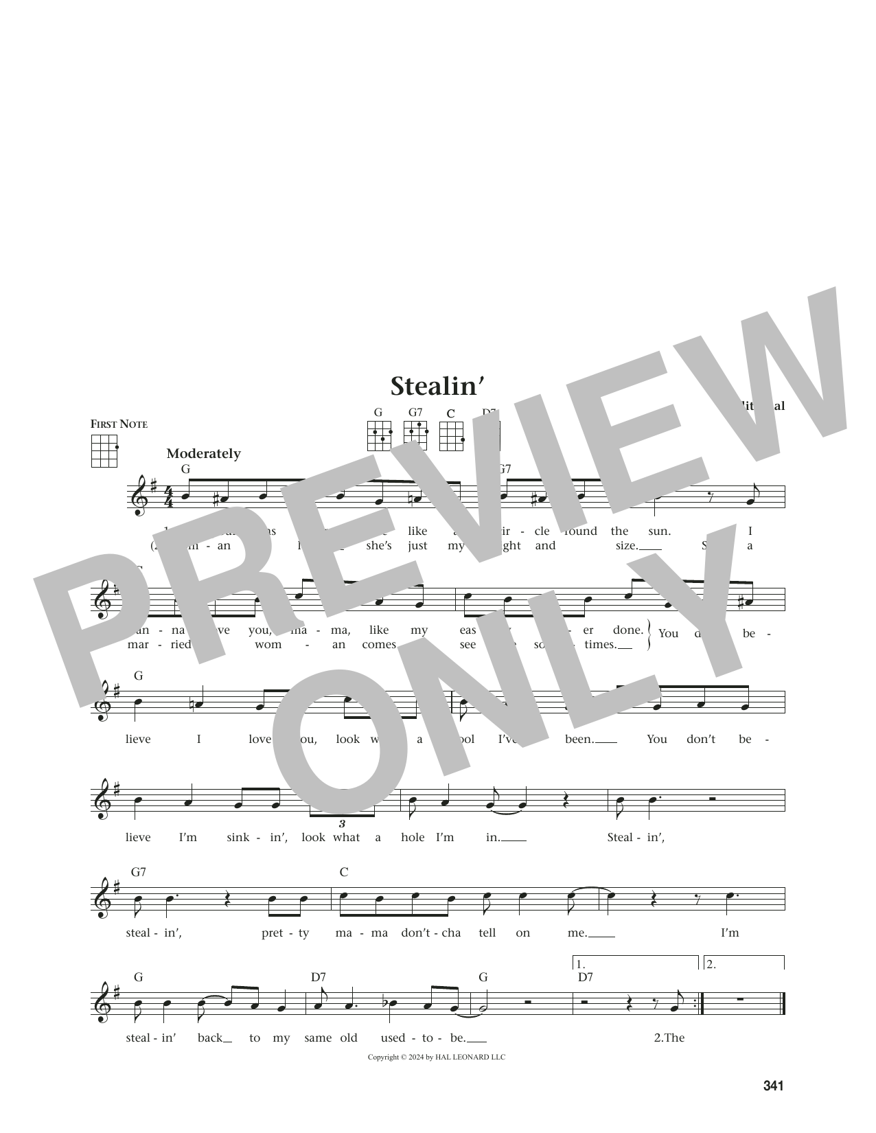 Traditional Stealin' (from The Daily Ukulele) (arr. Jim Beloff) sheet music notes and chords arranged for Ukulele