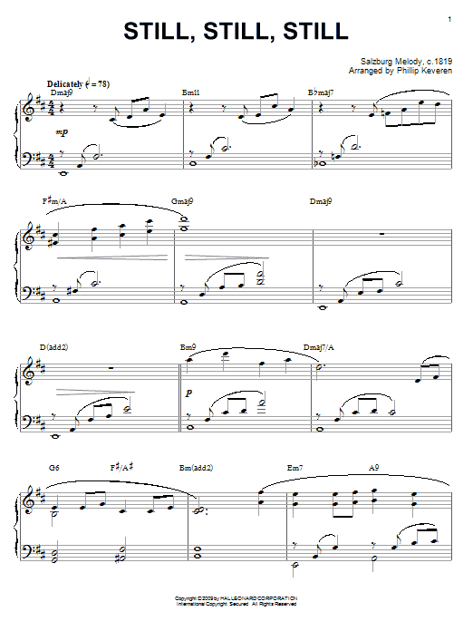 Traditional Still, Still, Still [Jazz version] (arr. Phillip Keveren) sheet music notes and chords arranged for Piano Solo