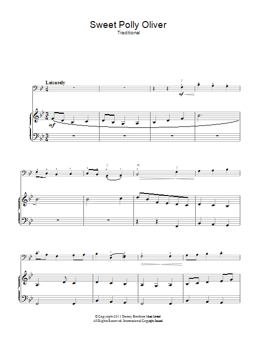 Traditional Sweet Polly Oliver sheet music notes and chords arranged for Cello Solo