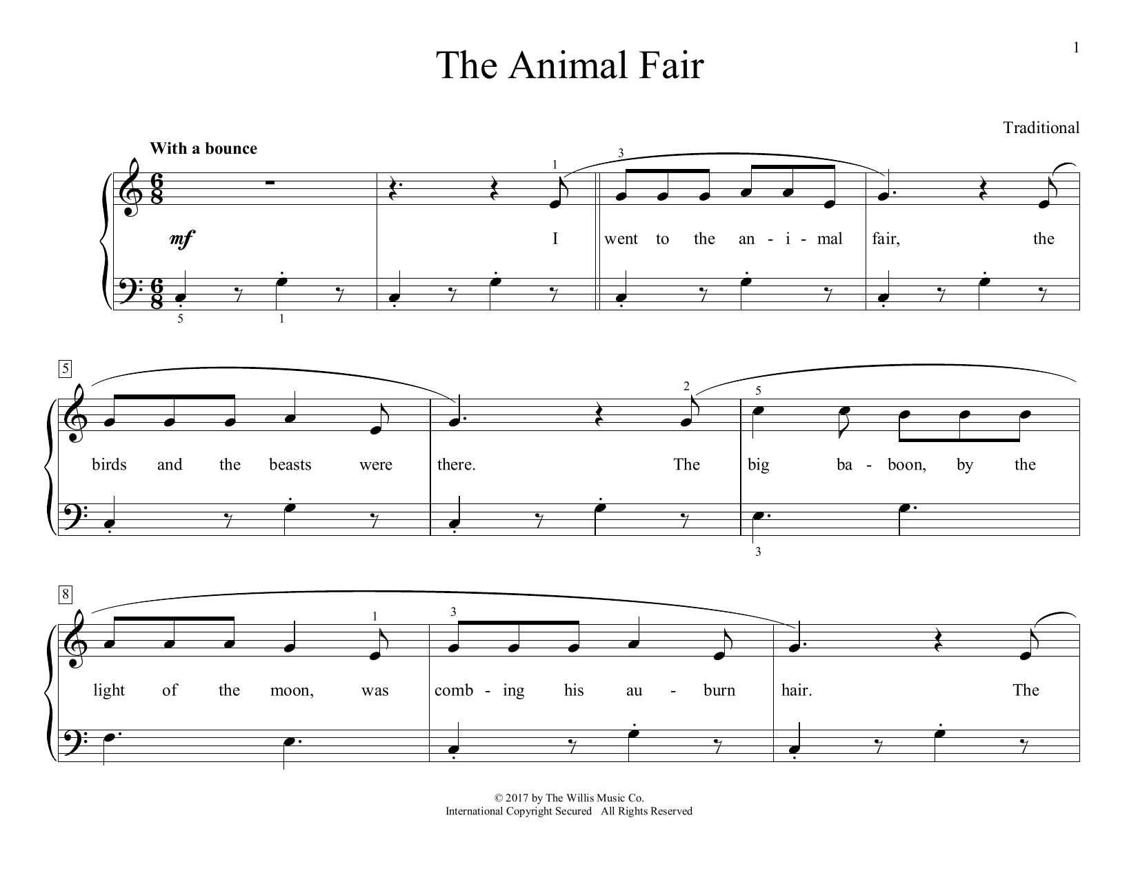 Traditional The Animal Fair (arr. Christopher Hussey) sheet music notes and chords arranged for Educational Piano