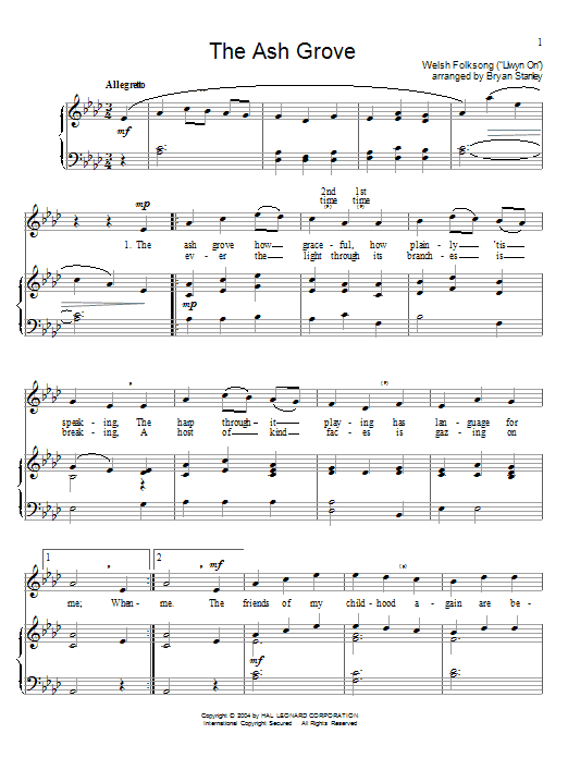 Traditional The Ash Grove sheet music notes and chords arranged for Solo Guitar