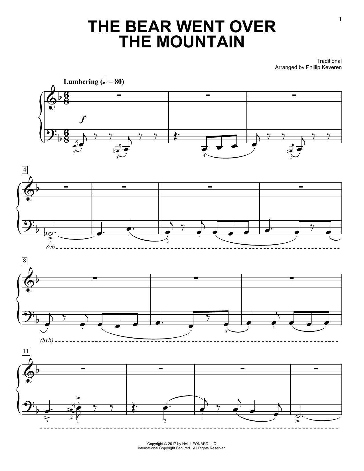 Traditional The Bear Went Over The Mountain [Classical version] (arr. Phillip Keveren) sheet music notes and chords arranged for Easy Piano