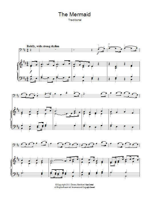 Traditional The Mermaid sheet music notes and chords arranged for Piano, Vocal & Guitar Chords
