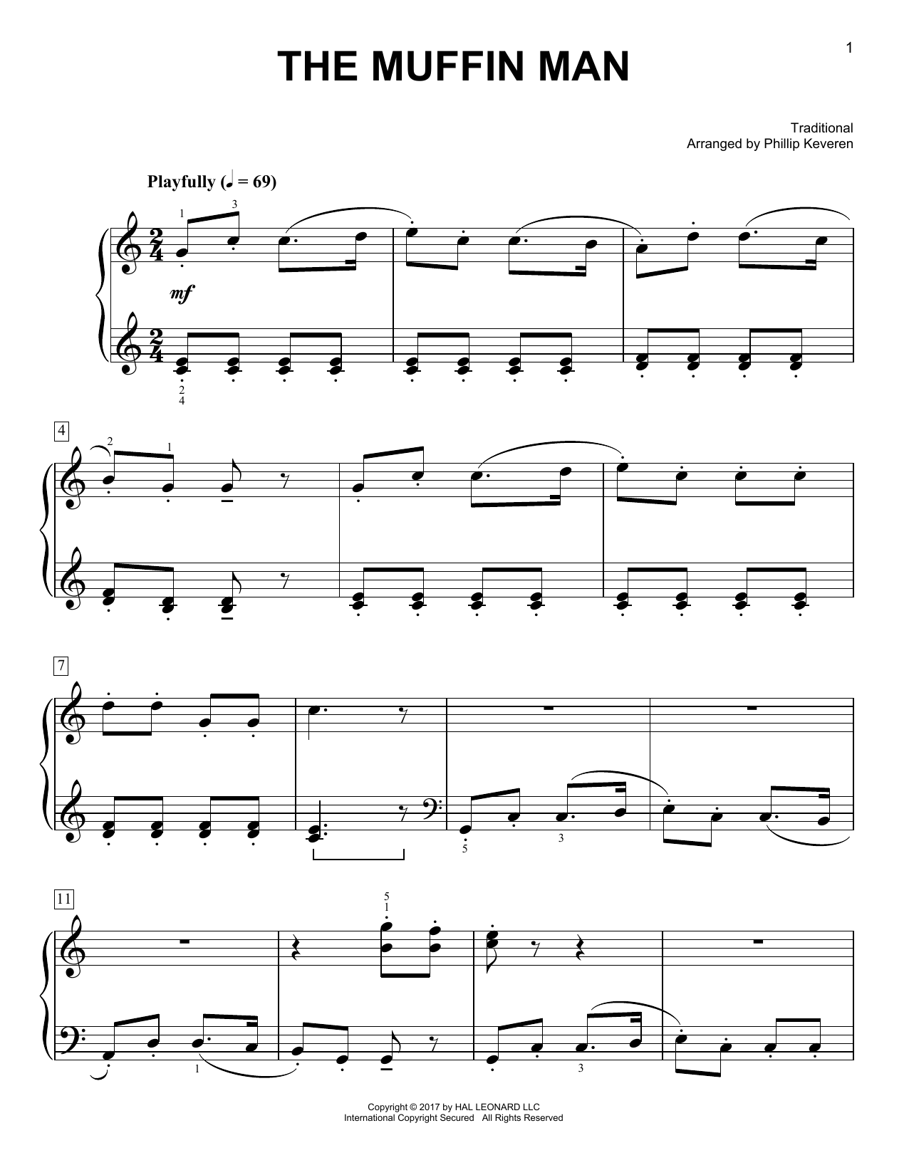 Traditional The Muffin Man [Classical version] (arr. Phillip Keveren) sheet music notes and chords arranged for Easy Piano