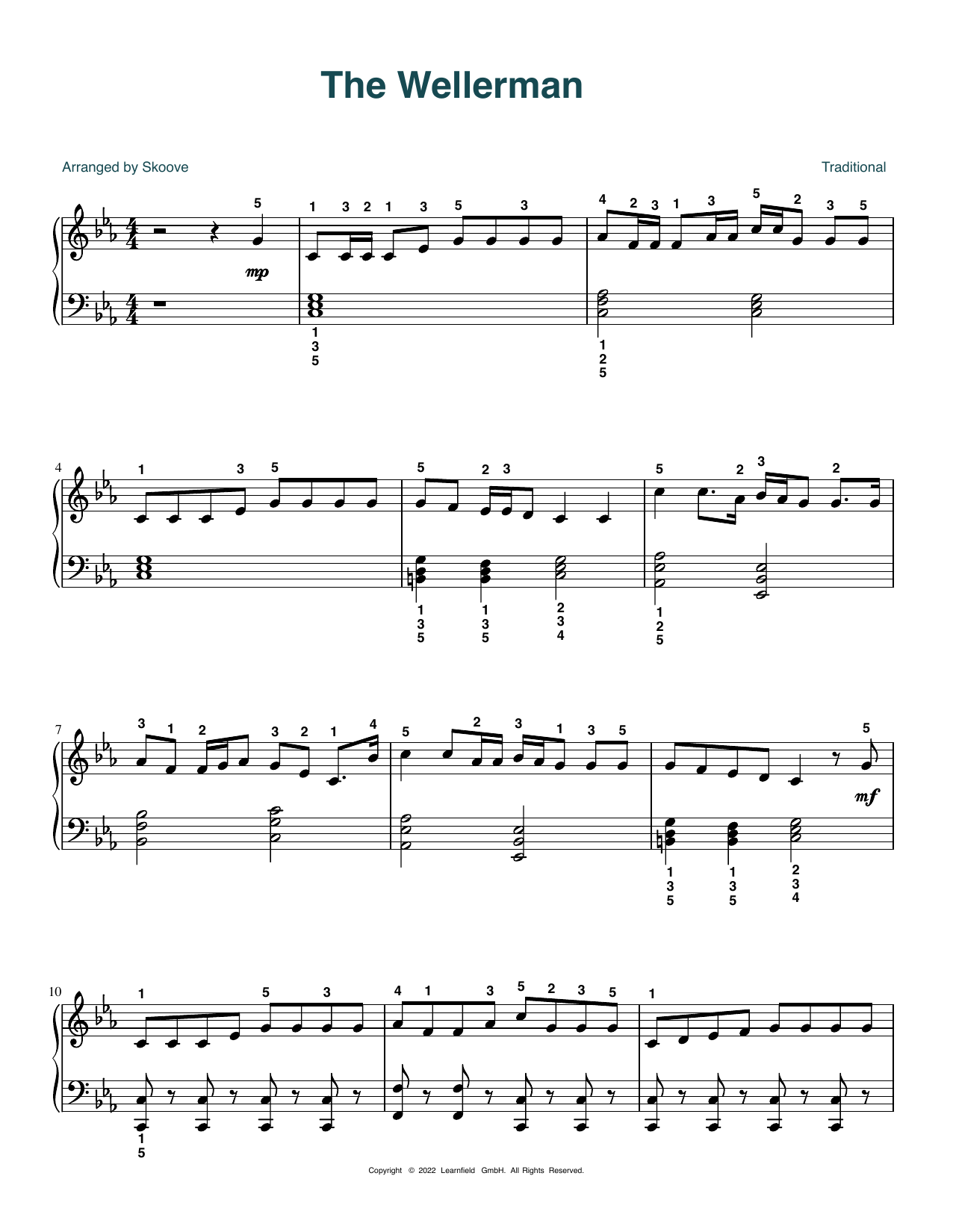 Traditional The Wellerman (arr. Skoove) sheet music notes and chords arranged for Piano Solo