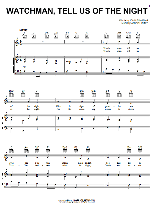 Traditional Watchman, Tell Us Of The Night sheet music notes and chords arranged for Cello Solo