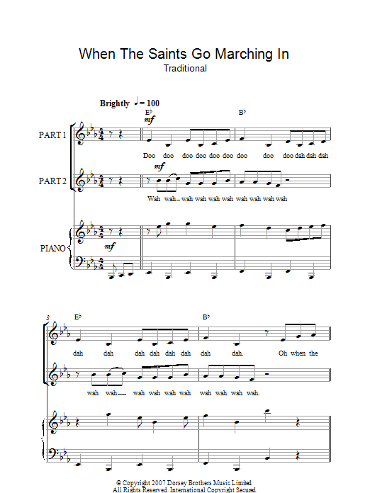 Traditional When The Saints Go Marching In (arr. Rick Hein) sheet music notes and chords arranged for 2-Part Choir
