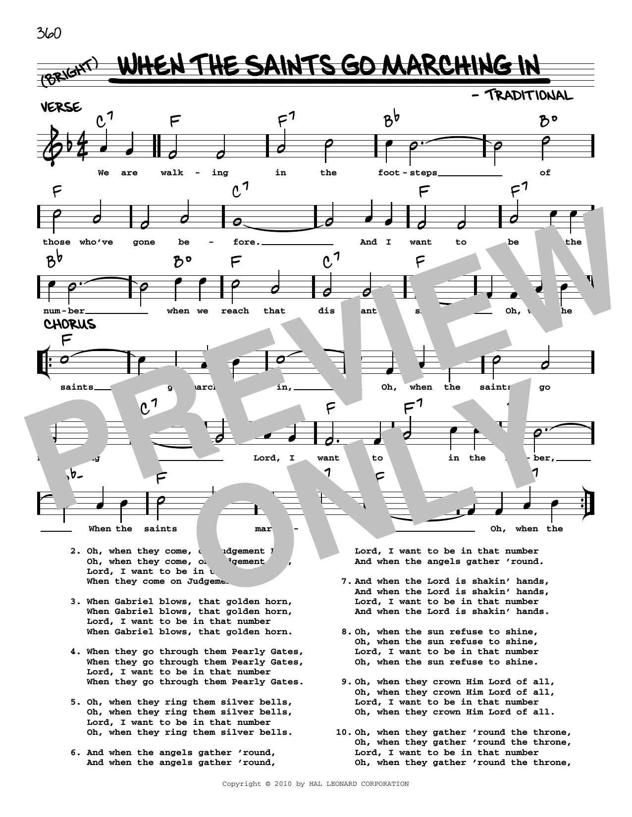 Traditional When The Saints Go Marching In (arr. Robert Rawlins) sheet music notes and chords arranged for Real Book – Melody, Lyrics & Chords