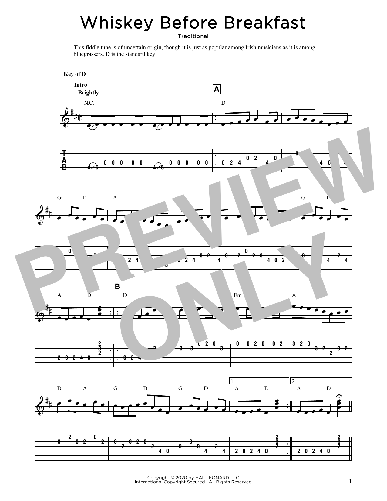 Traditional Whiskey Before Breakfast (arr. Fred Sokolow) sheet music notes and chords arranged for Mandolin