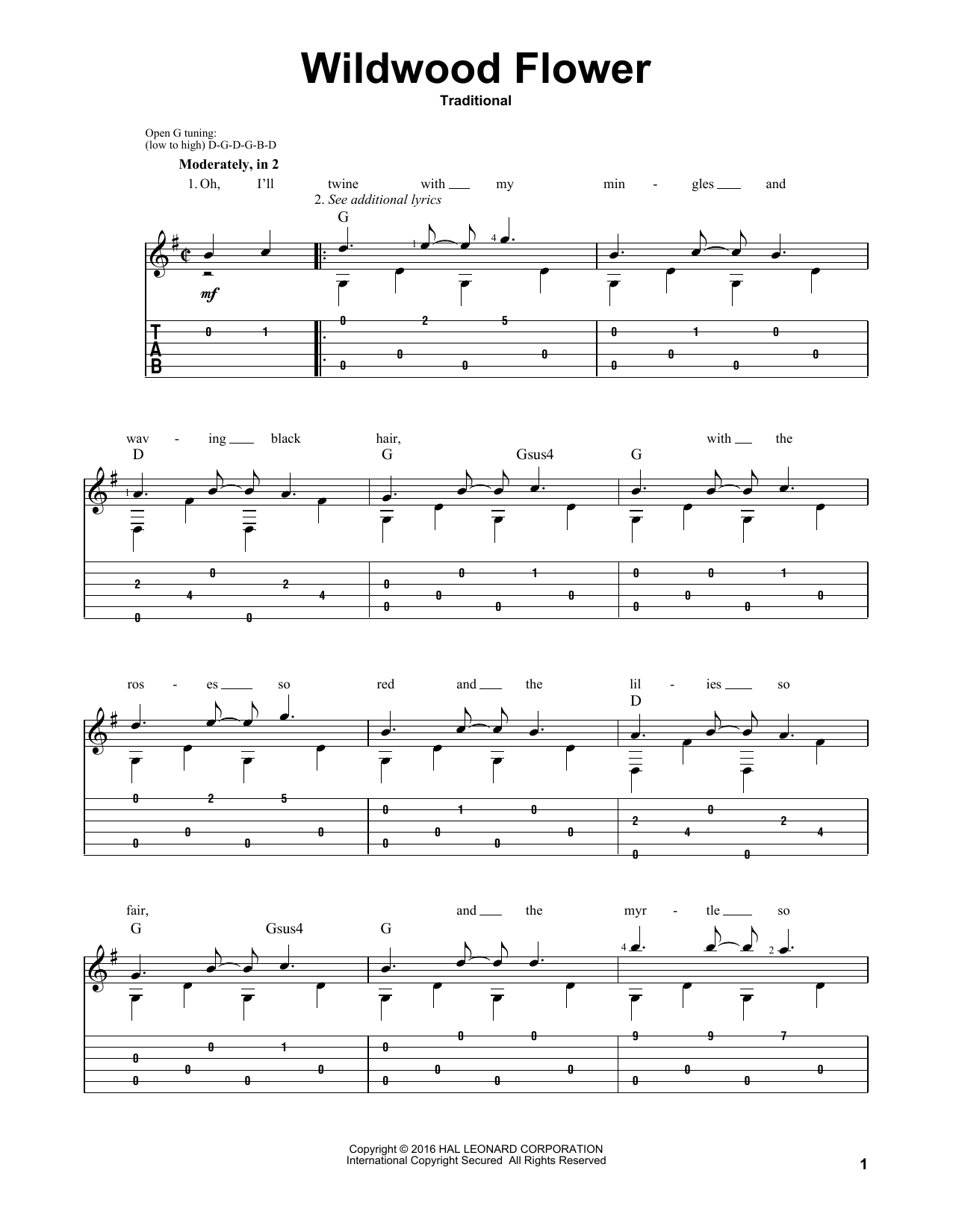 Mark Phillips Wildwood Flower sheet music notes and chords arranged for Solo Guitar