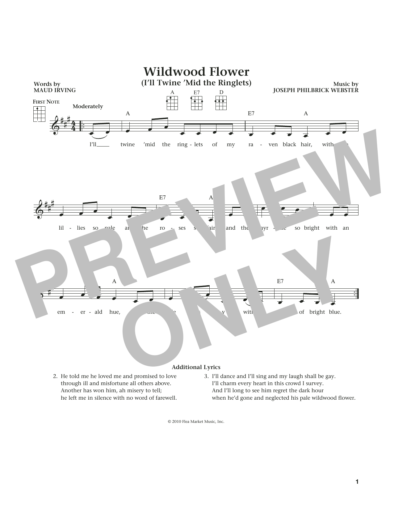Traditional Wildwood Flower (from The Daily Ukulele) (arr. Liz and Jim Beloff) sheet music notes and chords arranged for Ukulele