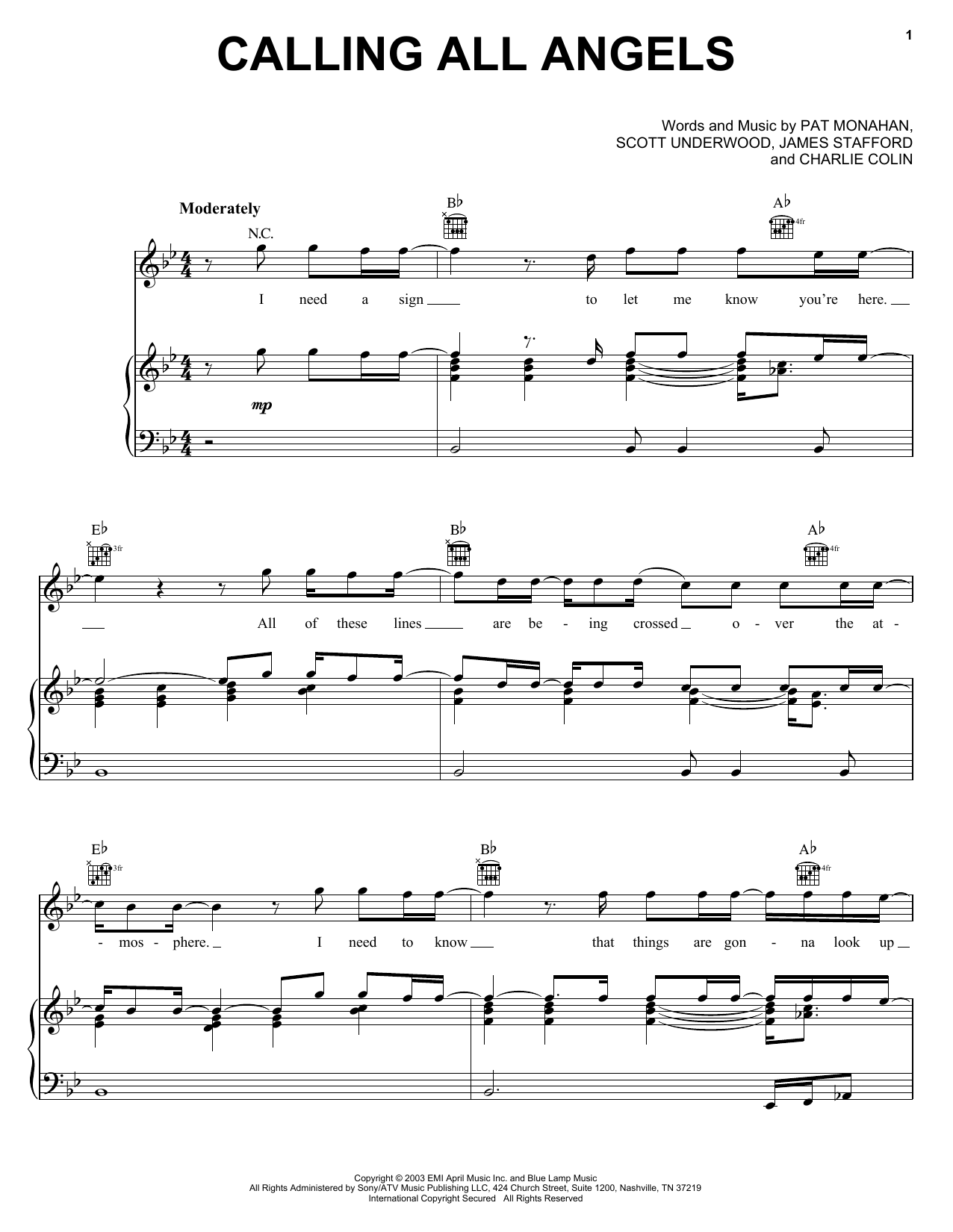 Train Calling All Angels sheet music notes and chords arranged for Guitar Tab