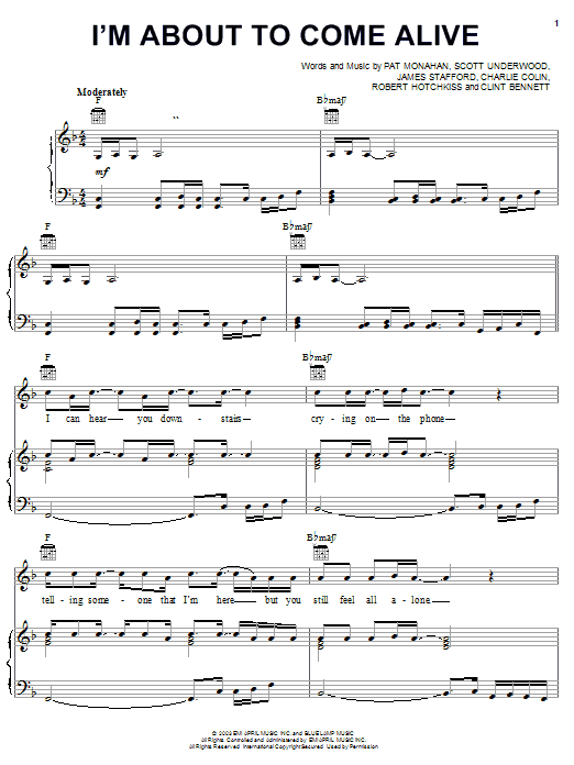 Train I'm About To Come Alive sheet music notes and chords arranged for Piano, Vocal & Guitar Chords (Right-Hand Melody)