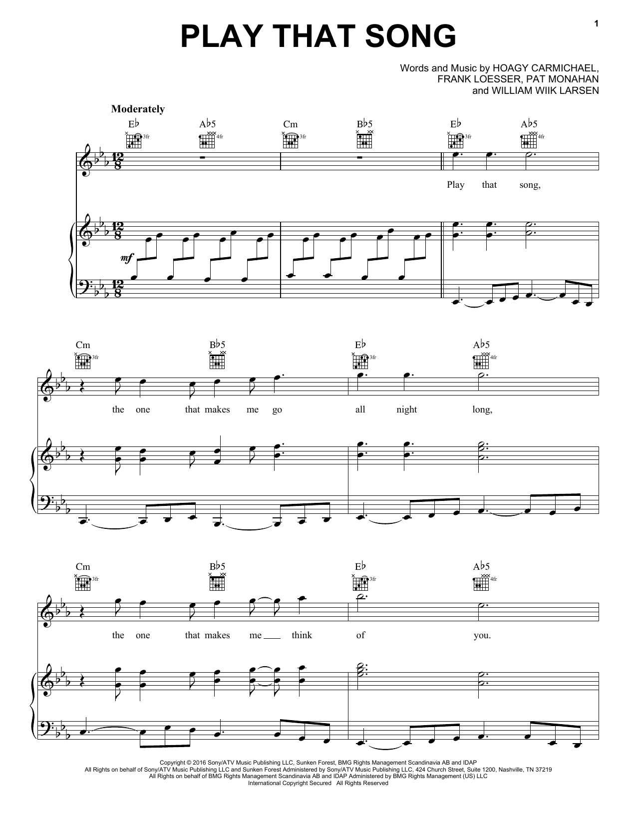 Train Play That Song sheet music notes and chords arranged for Easy Piano