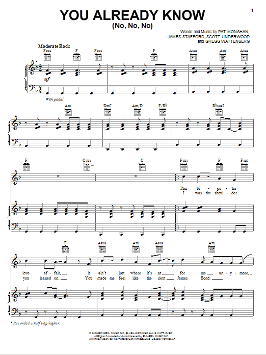 Train You Already Know (No, No, No) sheet music notes and chords arranged for Piano, Vocal & Guitar Chords (Right-Hand Melody)