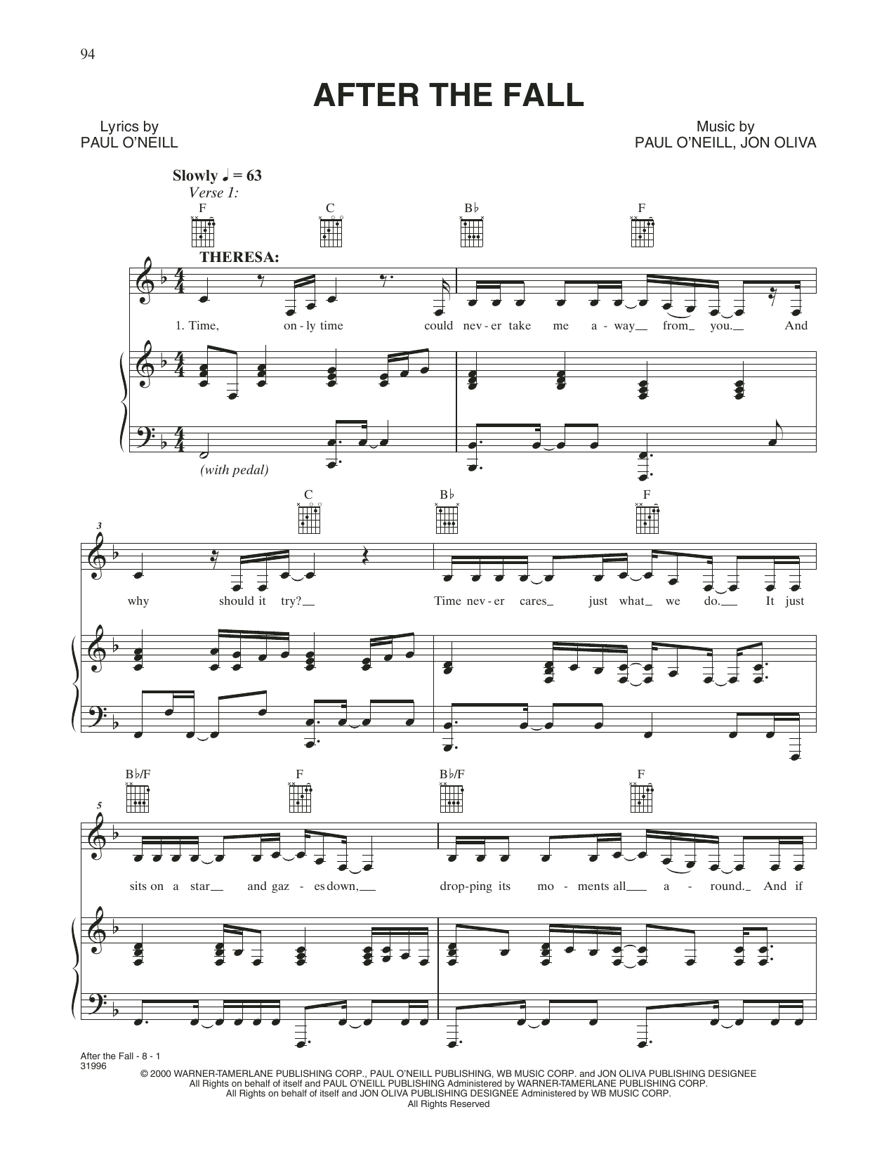 Trans-Siberian Orchestra After The Fall sheet music notes and chords arranged for Piano, Vocal & Guitar Chords (Right-Hand Melody)