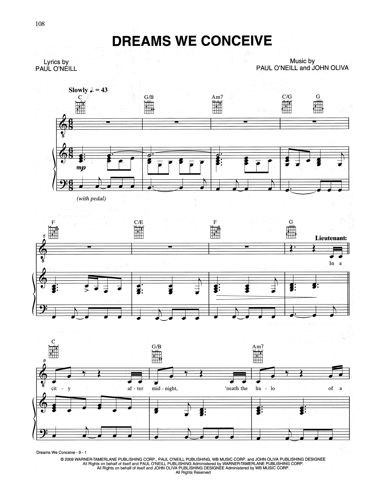 Trans-Siberian Orchestra Dreams We Conceive sheet music notes and chords arranged for Piano, Vocal & Guitar Chords (Right-Hand Melody)