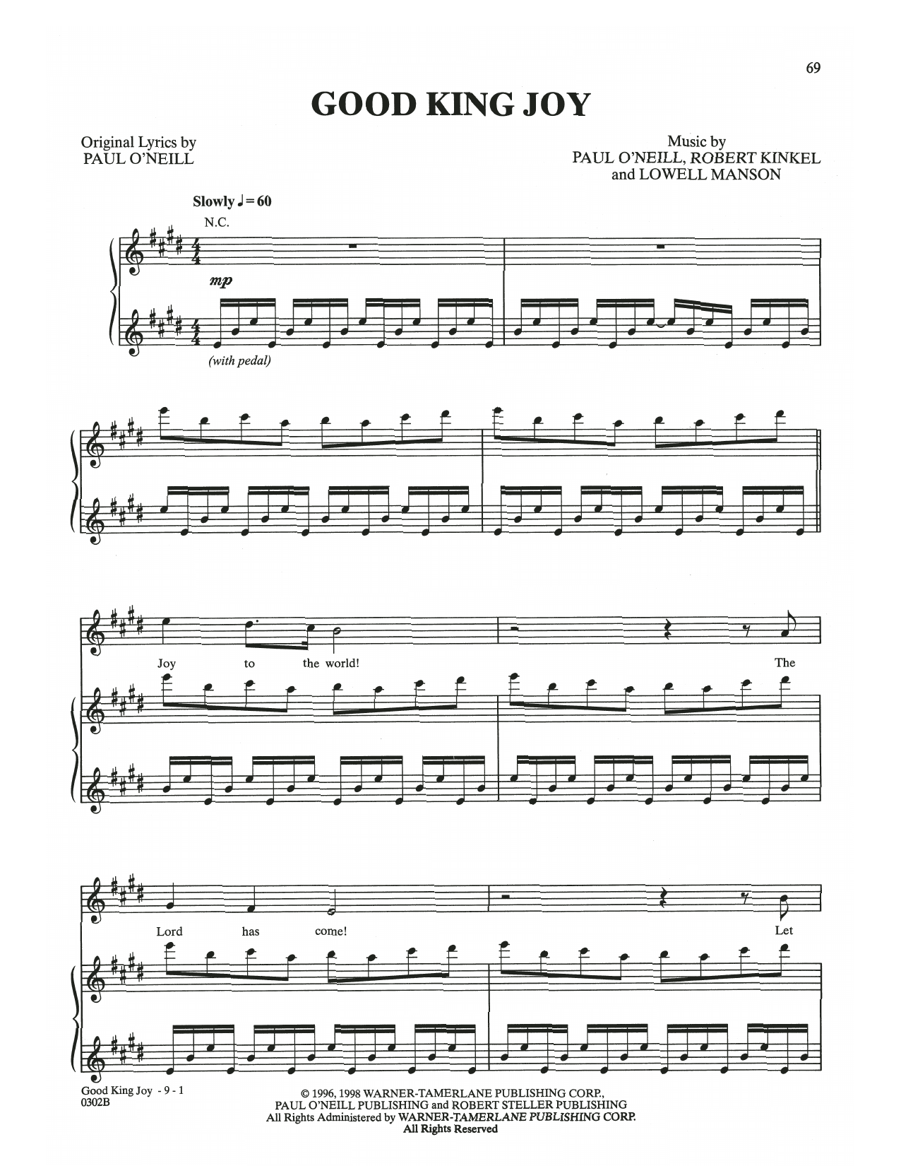 Trans-Siberian Orchestra Good King Joy sheet music notes and chords arranged for Piano, Vocal & Guitar Chords (Right-Hand Melody)
