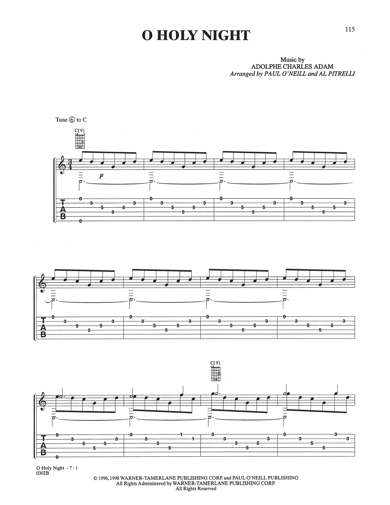 Trans-Siberian Orchestra O Holy Night sheet music notes and chords arranged for Guitar Tab