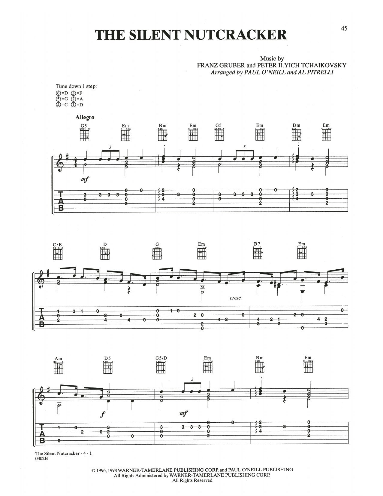 Trans-Siberian Orchestra The Silent Nutcracker sheet music notes and chords arranged for Guitar Tab