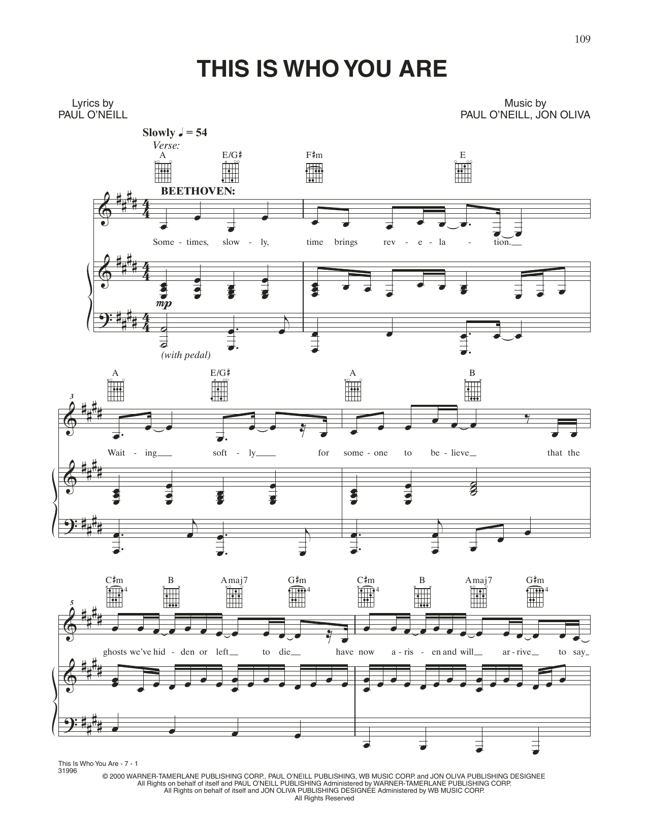 Trans-Siberian Orchestra This Is Who You Are sheet music notes and chords arranged for Piano, Vocal & Guitar Chords (Right-Hand Melody)