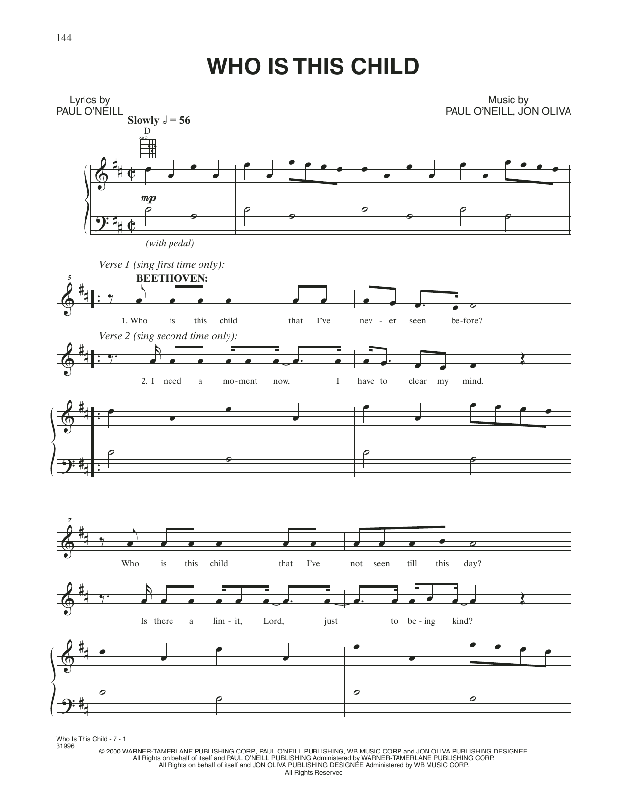 Trans-Siberian Orchestra Who Is This Child sheet music notes and chords arranged for Piano, Vocal & Guitar Chords (Right-Hand Melody)