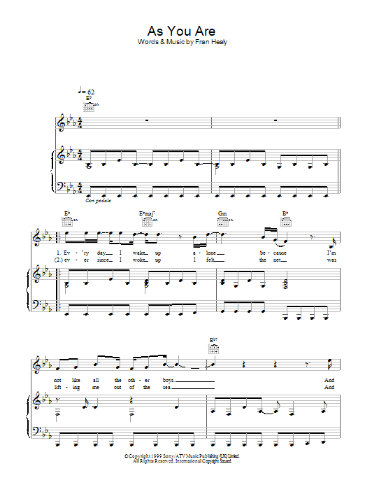 Travis As You Are sheet music notes and chords arranged for Piano, Vocal & Guitar Chords