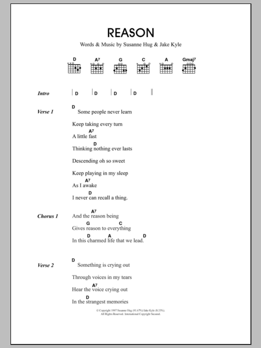 Travis Reason sheet music notes and chords arranged for Guitar Chords/Lyrics