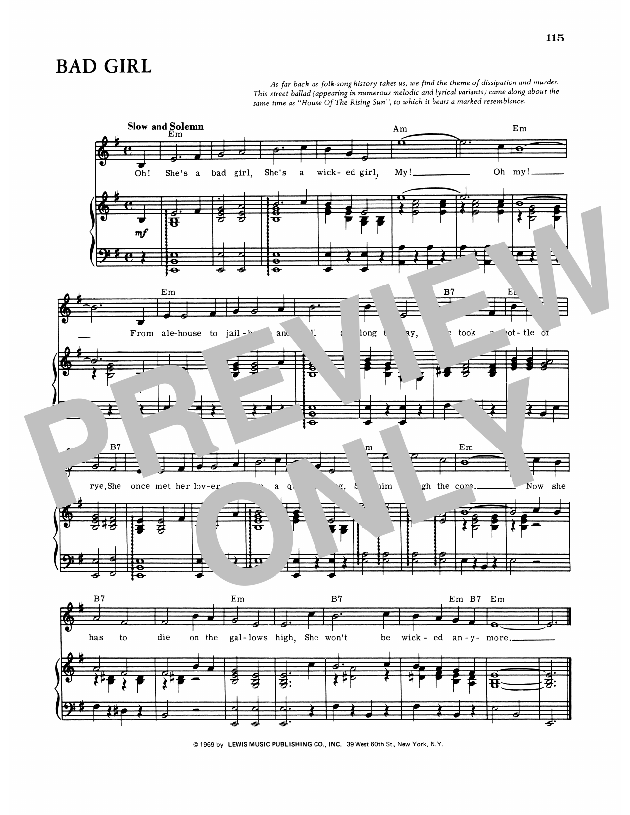 Trixter Bad Girl sheet music notes and chords arranged for Piano, Vocal & Guitar Chords (Right-Hand Melody)