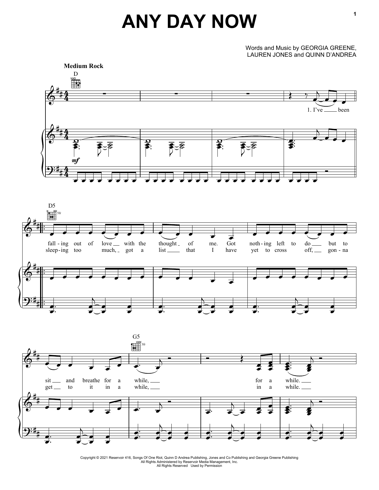 Trousdale Any Day Now (from A Lonely Romeo) sheet music notes and chords arranged for Piano, Vocal & Guitar Chords (Right-Hand Melody)