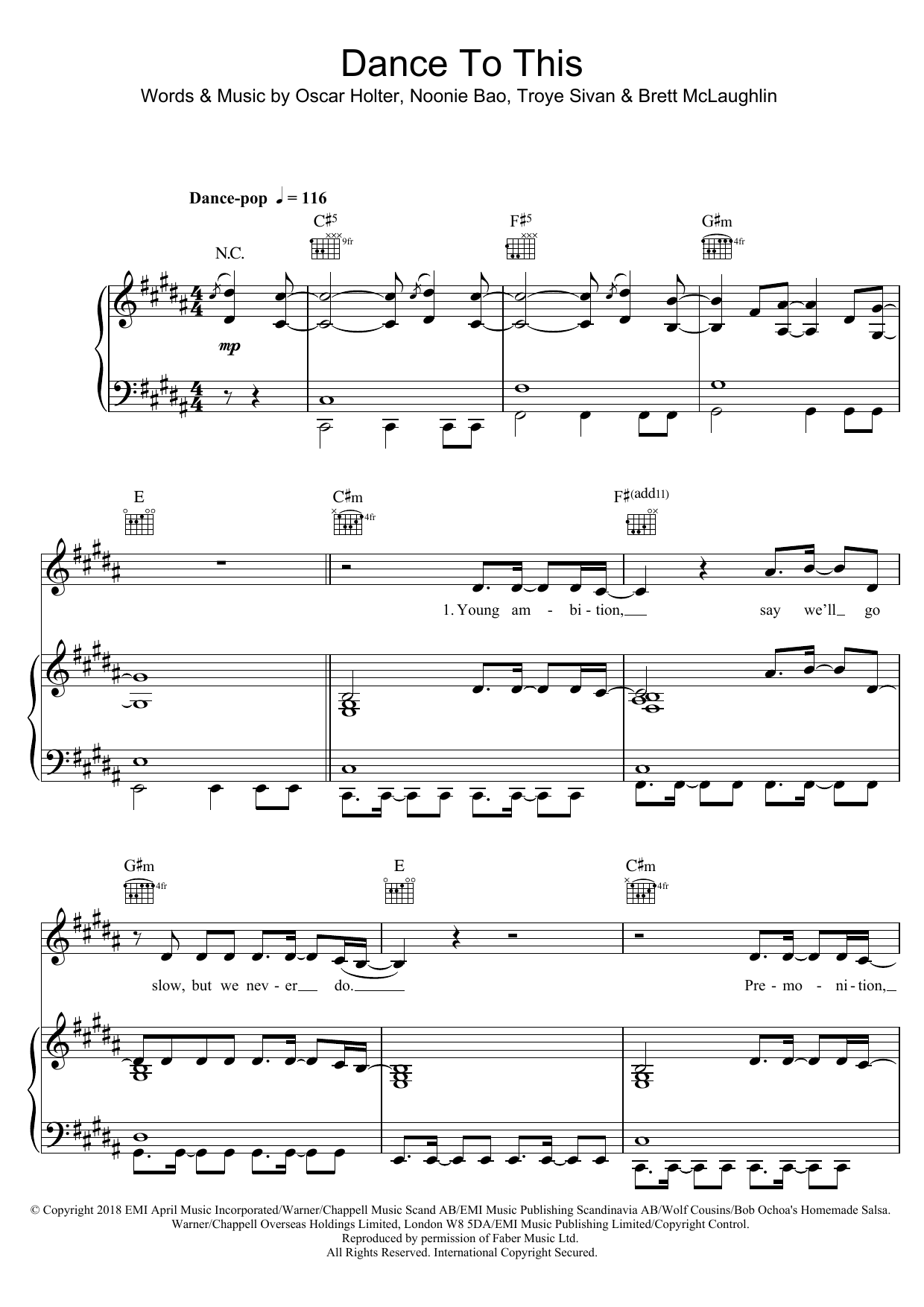 Troye Sivan Dance To This (featuring Ariana Grande) sheet music notes and chords arranged for Piano, Vocal & Guitar Chords