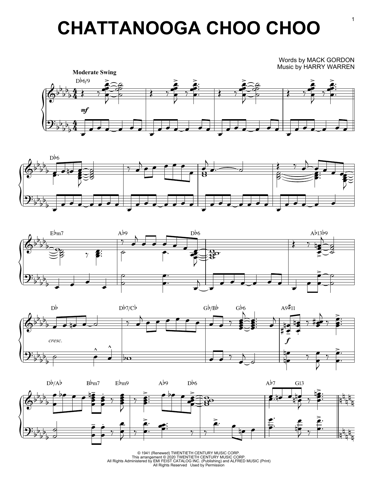 Tuxedo Junction Chattanooga Choo Choo [Jazz version] (arr. Brent Edstrom) sheet music notes and chords arranged for Piano Solo