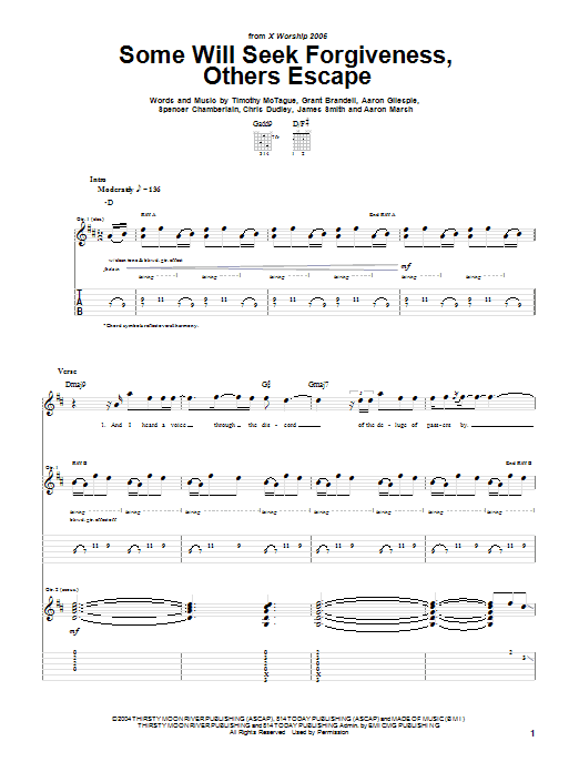 Underoath Some Will Seek Forgiveness, Others Escape sheet music notes and chords arranged for Guitar Tab