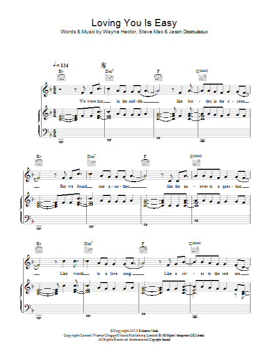 Union J Loving You Is Easy sheet music notes and chords arranged for Easy Piano
