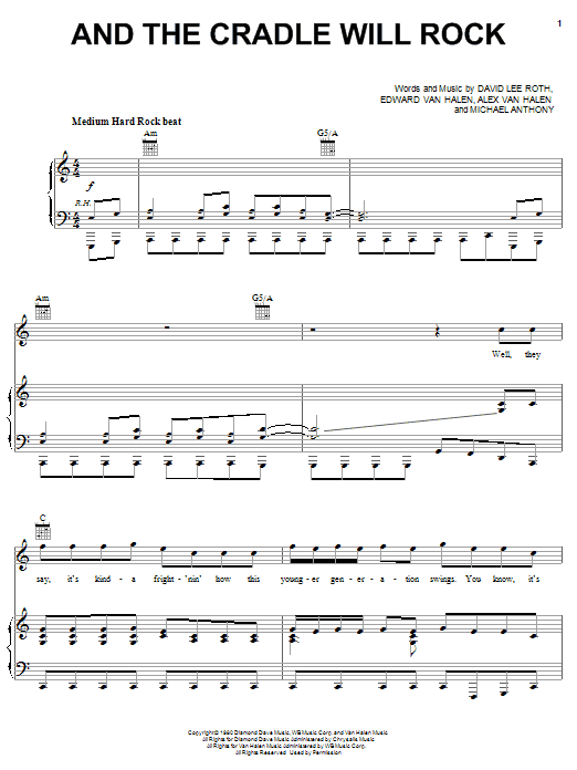 Van Halen And The Cradle Will Rock sheet music notes and chords arranged for Guitar Tab