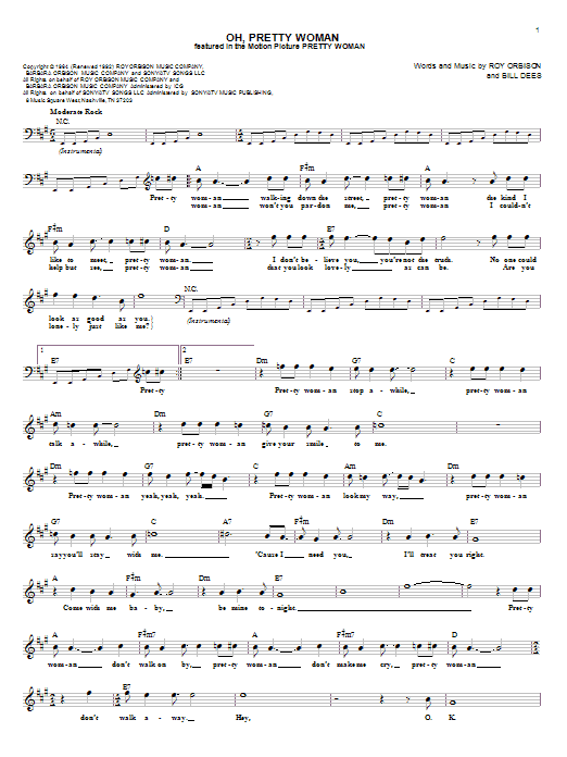 Van Halen Oh, Pretty Woman sheet music notes and chords arranged for Guitar Tab (Single Guitar)