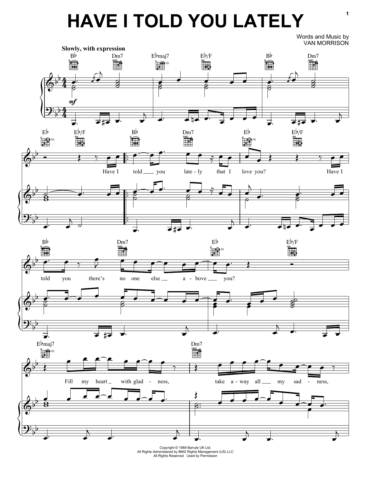 Van Morrison Have I Told You Lately sheet music notes and chords arranged for Easy Guitar