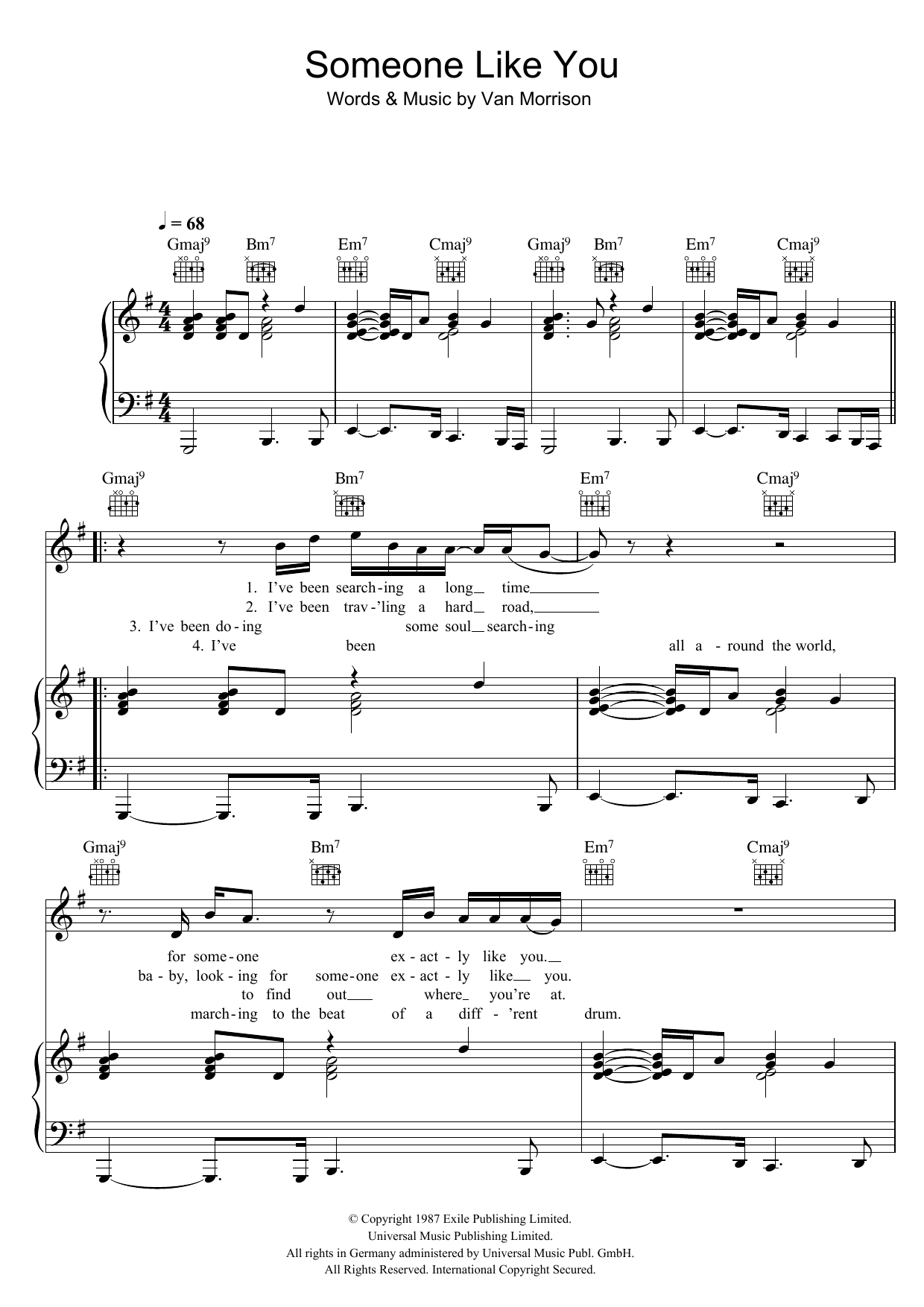 Van Morrison Someone Like You sheet music notes and chords arranged for Solo Guitar