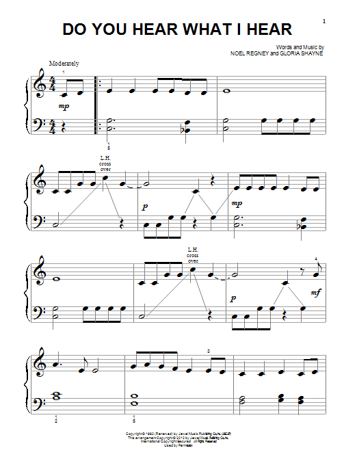 Various Do You Hear What I Hear sheet music notes and chords arranged for Beginning Piano Solo